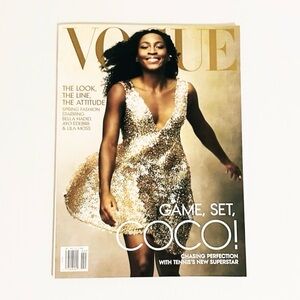 Vogue Featuring Star Athlete Coco in Gold Sequin Dress